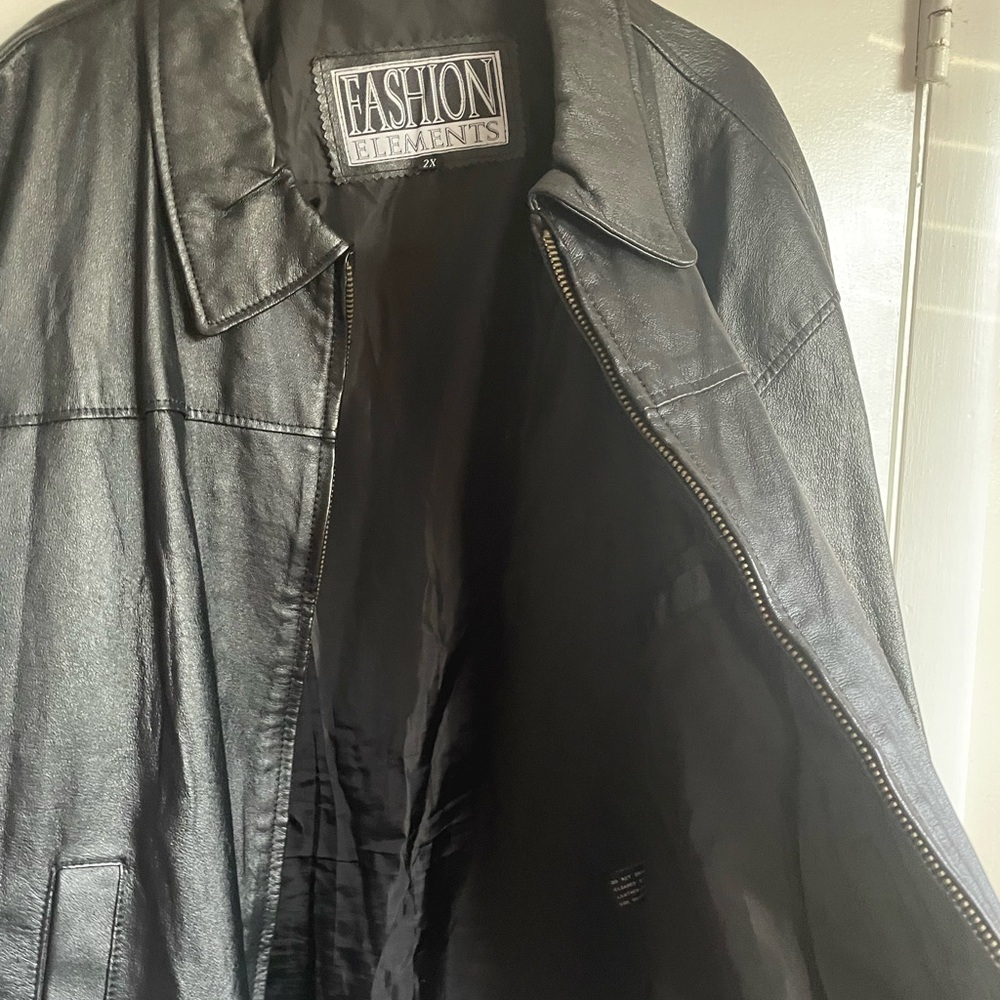 Fashion Element Black Leather Jacket very good condition size 2X - Picture 6 of 11